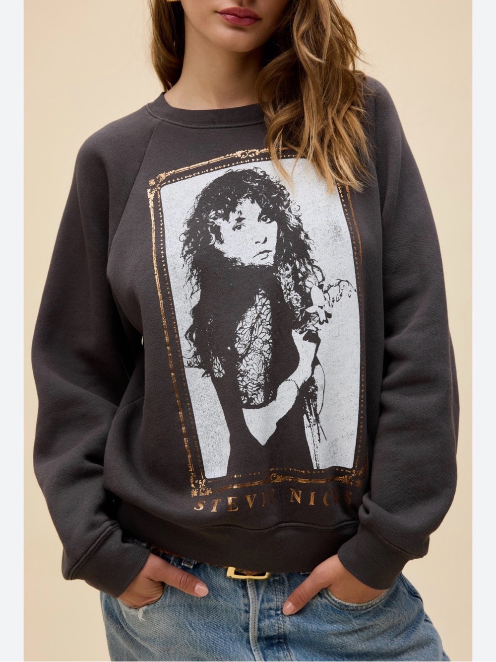 Free People X Daydreamer Stevie Nicks Orchid Bouquet Vintage Raglan Sweatshirt